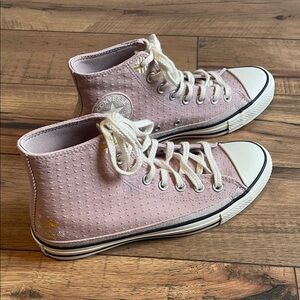 Converse Light Pink Textured High-Tops